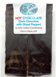 Dark Chocolate Bar with Ghost Pepper in packaging.