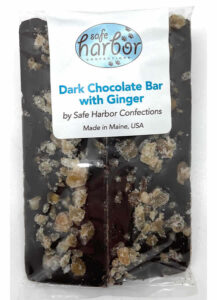 Dark-Chocolate-Bar-with-Ginger-01 Dark Chocolate Bar with Ginger in packaging.