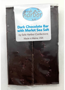 Dark-Chocolate-Bar-with-Merlot-Sea-Salt-01 Dark Chocolate Bar with Merlot Sea Salt in packaging.